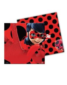 Conjunto de 20 guardanapos As aventuras de Ladybug