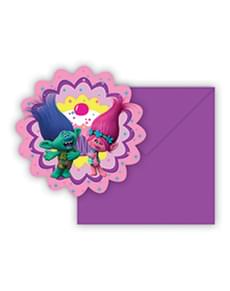Set of 6 Trolls Invitations