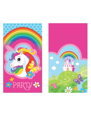 8 invitații Unicorn - Rainbow Unicorn