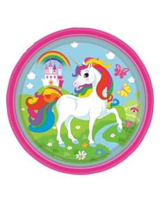 Set of Eight 23cm Unicorn Plates