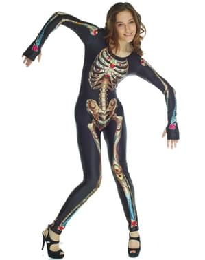 Woman's Skeleton Catrina Morphsuit Costume