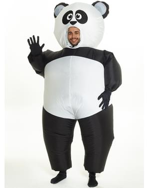 Costum de urs panda gonflabil pentru adult