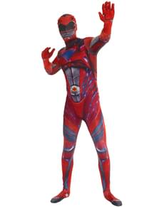 Fato de Power Ranger vermelho Movie Morphsuits para adulto