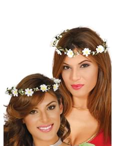 Coroa de flores branca para mulher