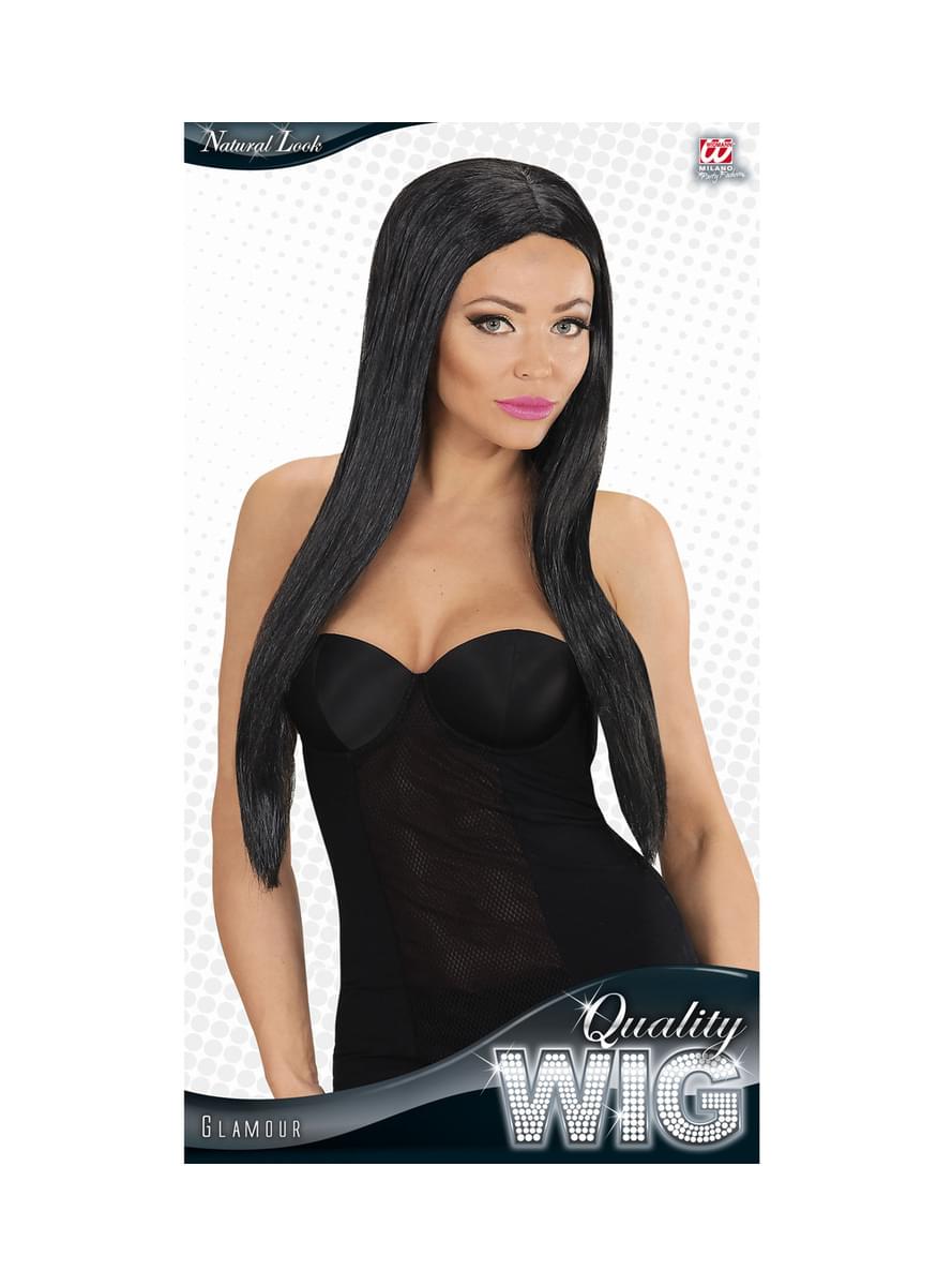 Womens long Straight Black Wig