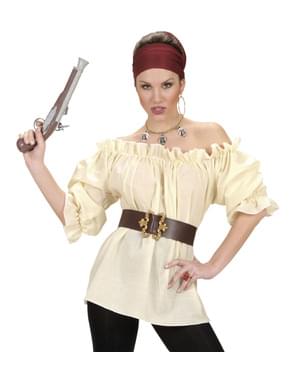 Beige Pirat plus size skjrote ofr Dame