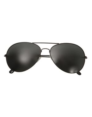 Lunettes aviateur noires adulte