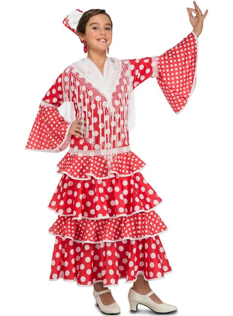 Disfraz de flamenca sevillana para niña. Entrega 24h