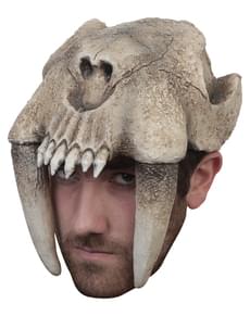 Capacete de tigre dentes de sabre para adulto
