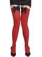 Calze rosse con fiocco nero per donna
