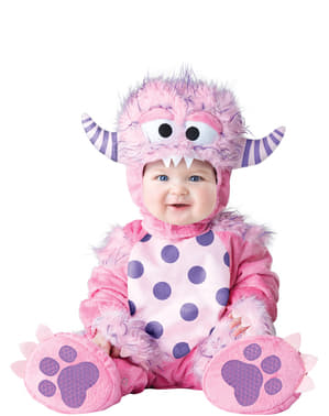 बेबी के गुलाबी प्यारे राक्षस पोशाक