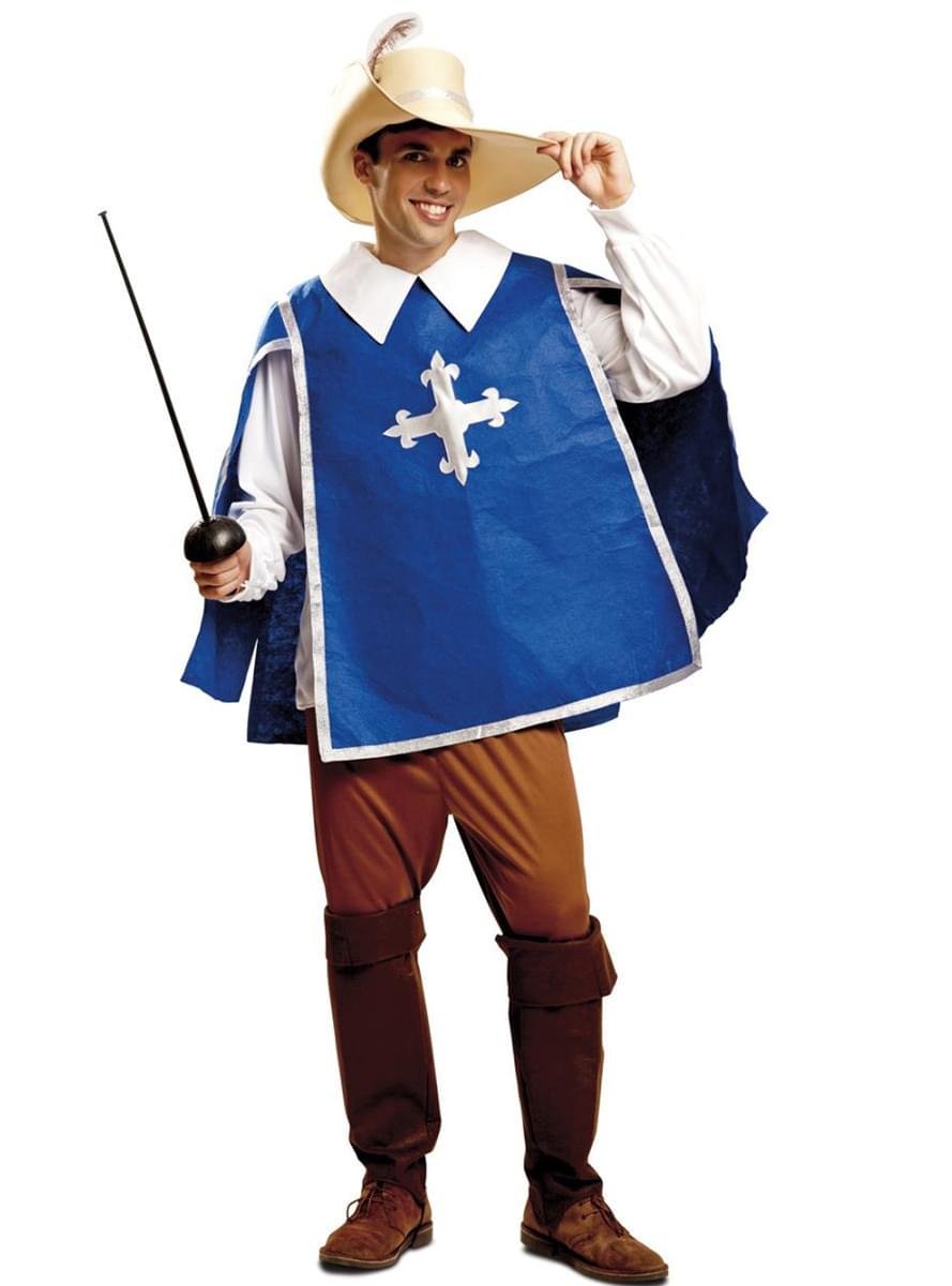 Mens Blue Musketeer Costume | Funidelia