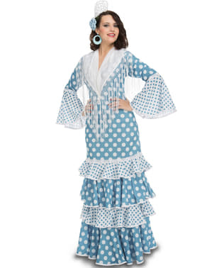 Dámske Turquoise Flamenco Costume
