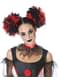 Womens Red and Black Clown Hair Buns