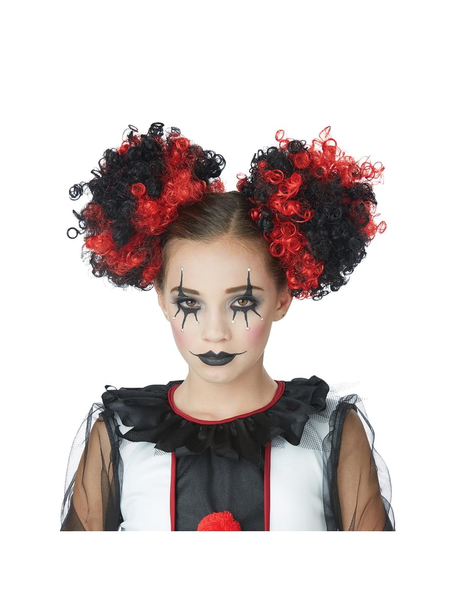 Codino da pagliaccio neri e rossi per donna