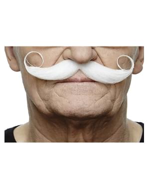Moustache française élégante grise homme