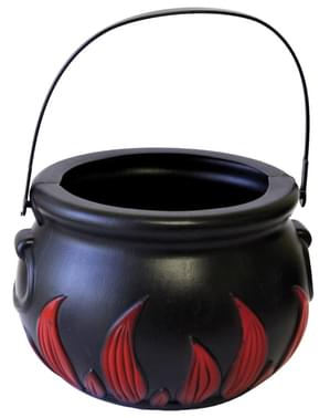 Pentolone da strega nera con effetto fuoco