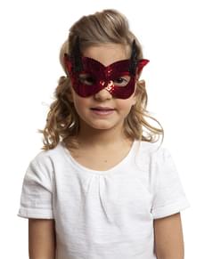 Maschera di paillettes rosse per bambina