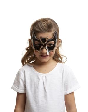 Maschera da pipistrello con paillettes per bambina