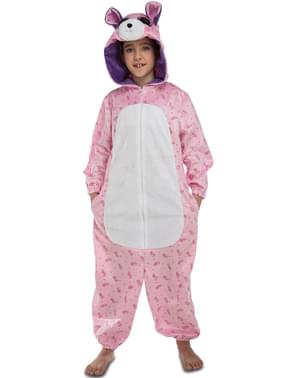 Costume da orsetto rosa di peluche per bambina