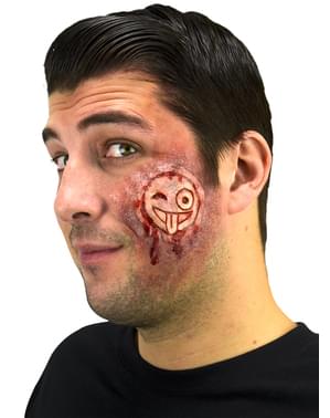 Protesi marchio sulla pelle emoticon sanguinante