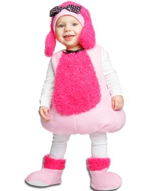 Fato de cachorrinho cor-de-rosa para menina