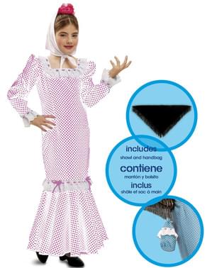 Costum de madrilenă alb pentru copii
