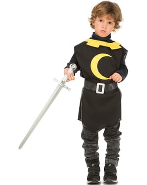 Tunique de chevalier médiéval noire enfant
