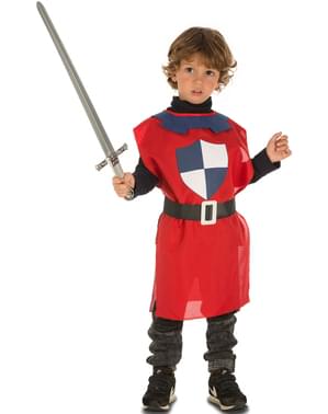 Túnica caballero medieval rojo para niño