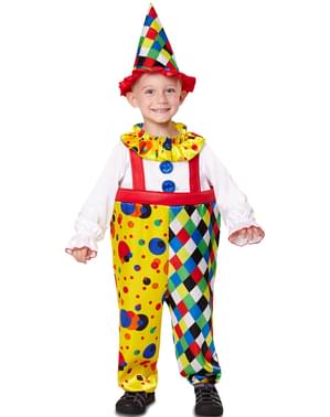 Maskeraddräkt clown flerfärgad för barn