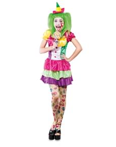 Women's Multicoloured Circus Clown Costume
