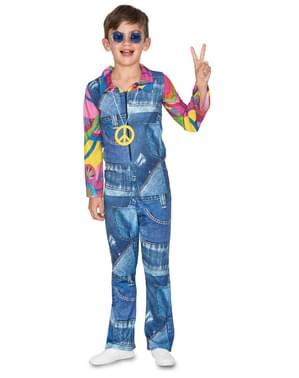 Hippie kostume til drenge i blå