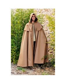 Middelalderlig kappe med hætte til voksne