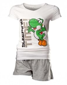 Women's Grey and White Yoshi Mario Bros Pyjamas