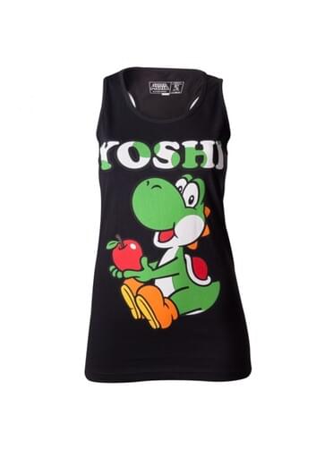T-shirt de Yoshi preta para mulher