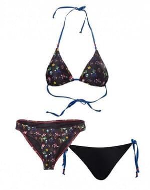 Kit bikini de Mario Bros negro para mujer