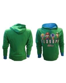 Green Players Mario Bros hoodie for adults