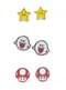 Conjunto de brincos de personagens Mario Bros