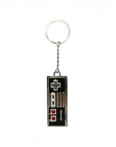 Polished metal Mario Bros control keychain