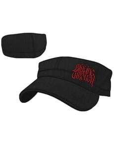 Black and red Bleeding Through military cap for adults