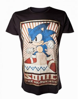 Siyah Sonic tişört