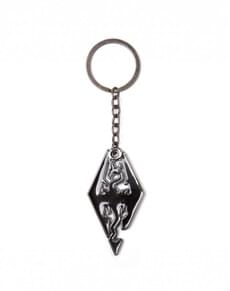 Metal keychain with Dragon and Skyrim logo