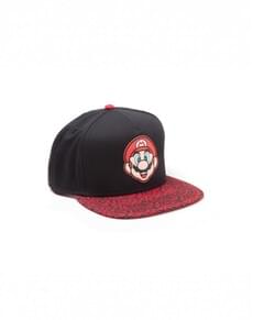 Black Super Mario cap with red and black peak for adults