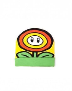 Woollen sunflower Super Mario beanie for adults