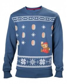 Blue Super Mario Bros Christmas sweater for men