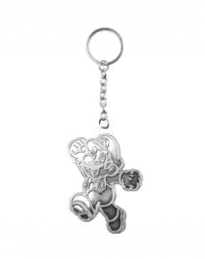 Silver Super Mario Bros keychain