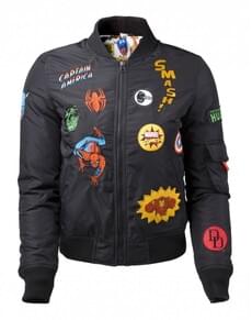 Women's Jacket with Marvel Superhero Patches