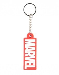 Red rubber Marvel keychain