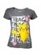 Camiseta de Pikachu gris para mujer