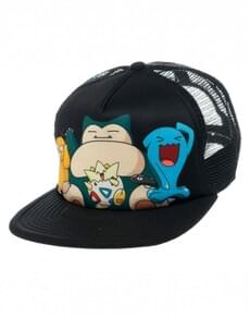 Cap with mesh and Pokémon characters for adults